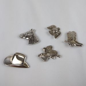 Silver Western Cowboy Horse Prairie Button Covers